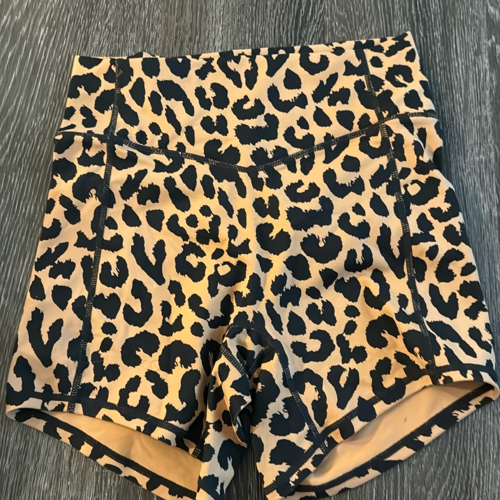 Balance atheltica leopard print gym shorts